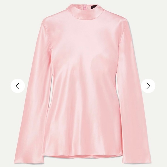 Michael Lo Sordo Tops - Michael Lo Sordo Pink Silk Satin Gio Bias Top